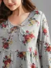 Floral Print Tie Knot T-shirt sold by Bloomchic