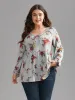 Floral Print Tie Knot T-shirt sold by Bloomchic