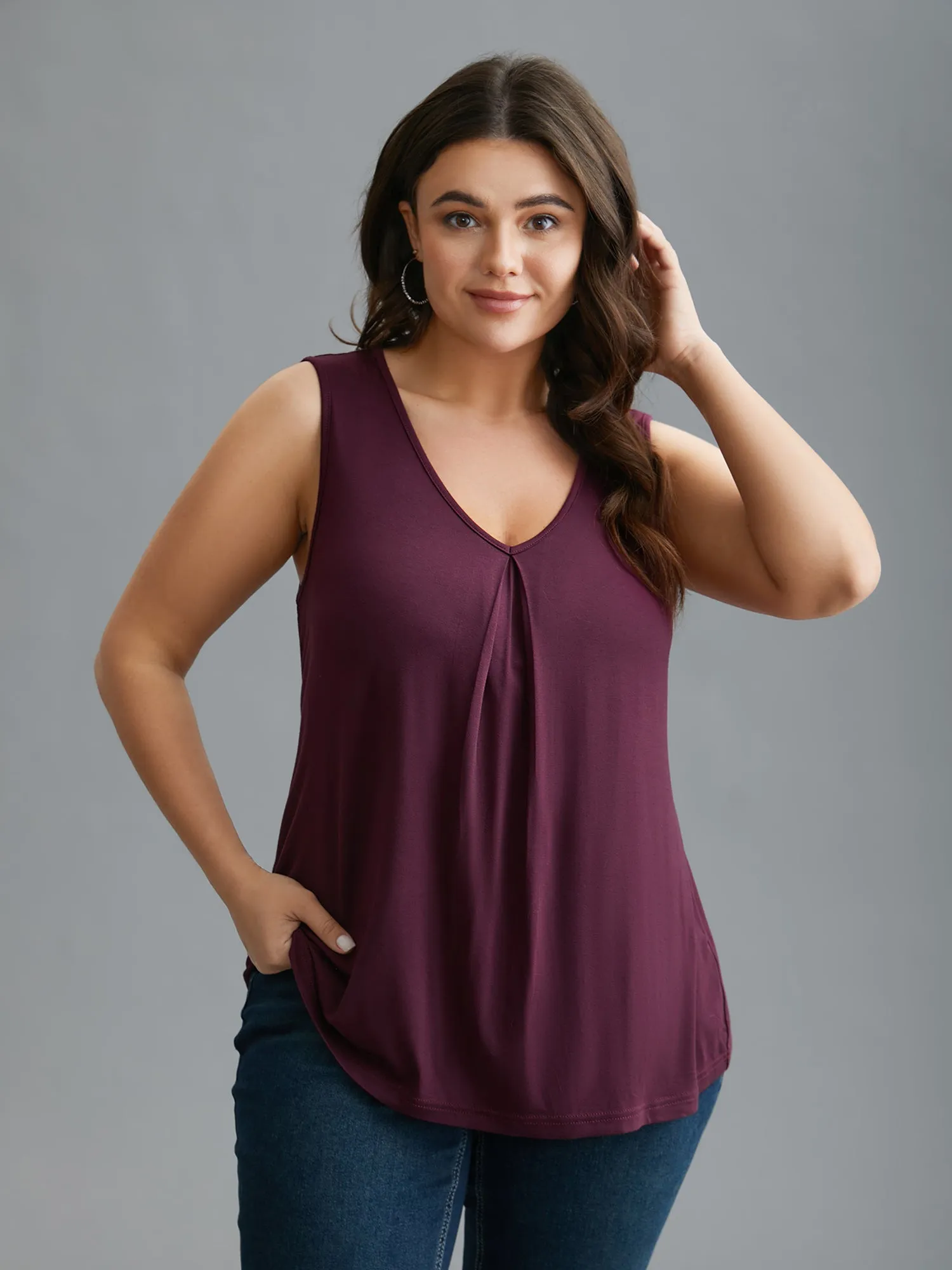 Supersoft Essentials V-Neck Tank Top sold by Bloomchic product image thumbnail 3