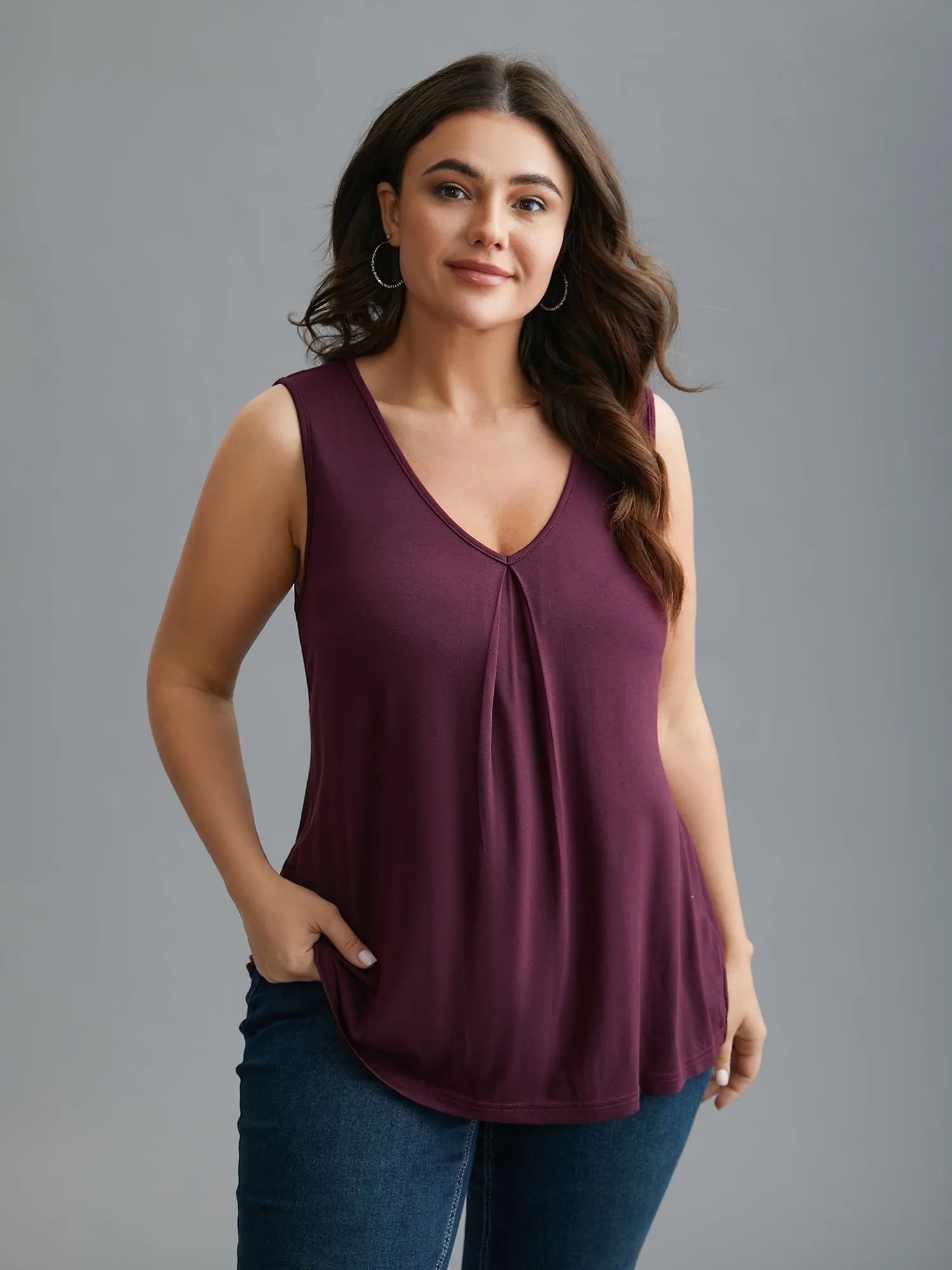 Supersoft Essentials V-Neck Tank Top sold by Bloomchic product image thumbnail 2