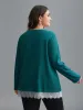 Crochet Lace Button Detail Wrap Knit Top sold by Bloomchic