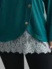 Crochet Lace Button Detail Wrap Knit Top sold by Bloomchic