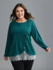 Crochet Lace Button Detail Wrap Knit Top sold by Bloomchic