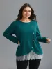 Crochet Lace Button Detail Wrap Knit Top sold by Bloomchic