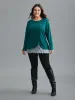 Crochet Lace Button Detail Wrap Knit Top sold by Bloomchic