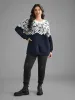 Floral Contrast Patchwork Drop Shoulder Pullover sold by Bloomchic