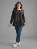 Leopard Print Ruffle Layered Hem Jersey Top sold by Bloomchic