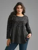 Leopard Print Ruffle Layered Hem Jersey Top sold by Bloomchic