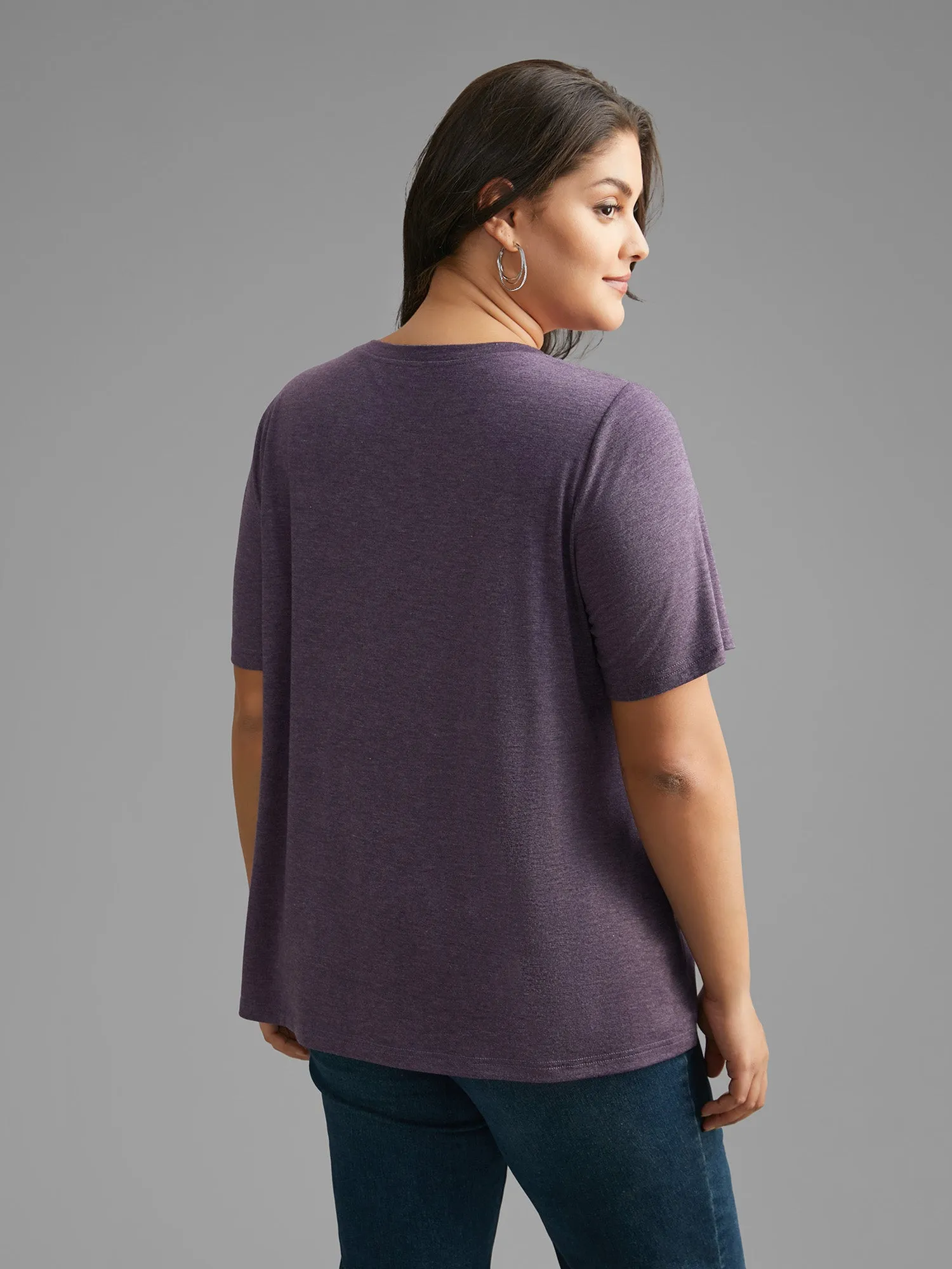 Round Neck Moon & Floral Print T-shirt sold by Bloomchic product image thumbnail 4