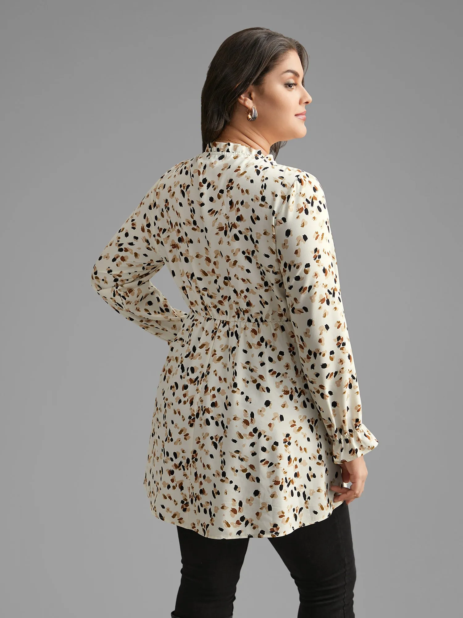 Color Leopard Print Frill Trim Blouse sold by Bloomchic product image thumbnail 5