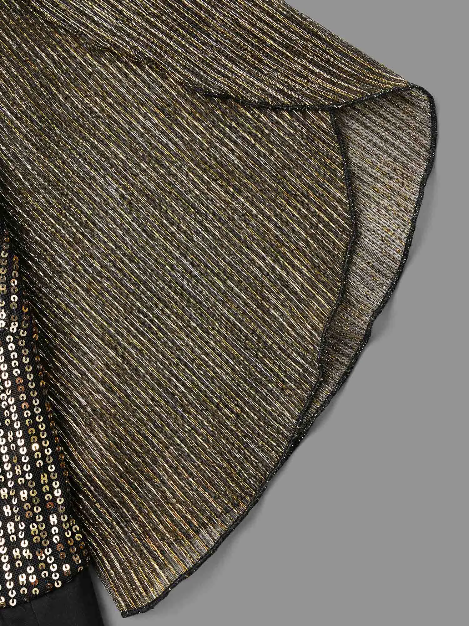 Sequin Mesh Petal Sleeve Midi Dress sold by Bloomchic product image thumbnail 5