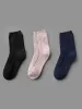 3 pairs Plain Textured Mid-Calf Socks sold by Bloomchic