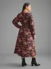 Boho Print Notched Collar Lantern Sleeve Dress sold by Bloomchic