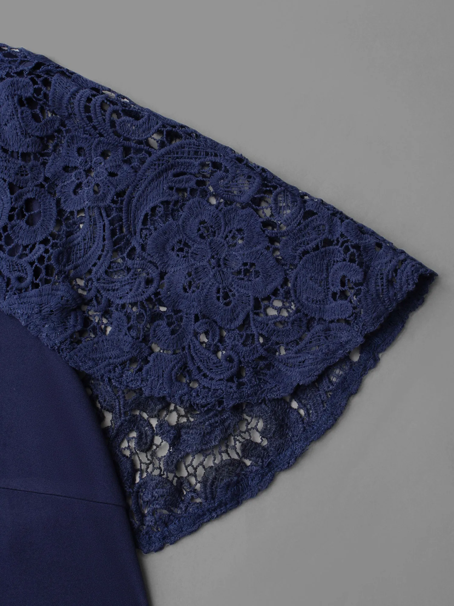 Tiered Lace Panel Elastic Waist Dress sold by Bloomchic product image thumbnail 5