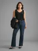 Solid V Neck Laser Cut Tank Top sold by Bloomchic