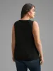 Solid V Neck Laser Cut Tank Top sold by Bloomchic