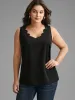 Solid V Neck Laser Cut Tank Top sold by Bloomchic