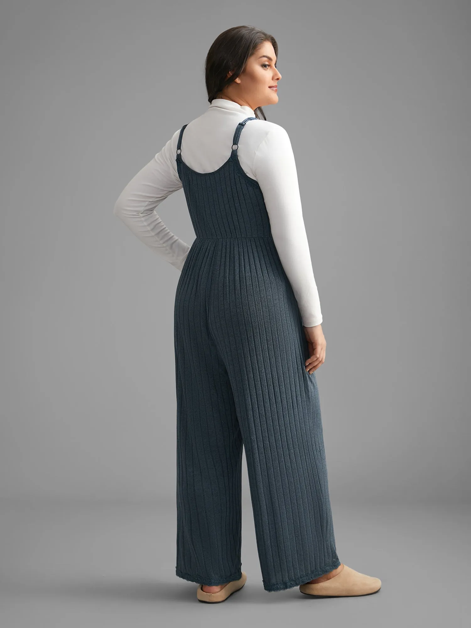 Plain Lace Patchwork Tie Knot Lounge Jumpsuit sold by Bloomchic product image thumbnail 4