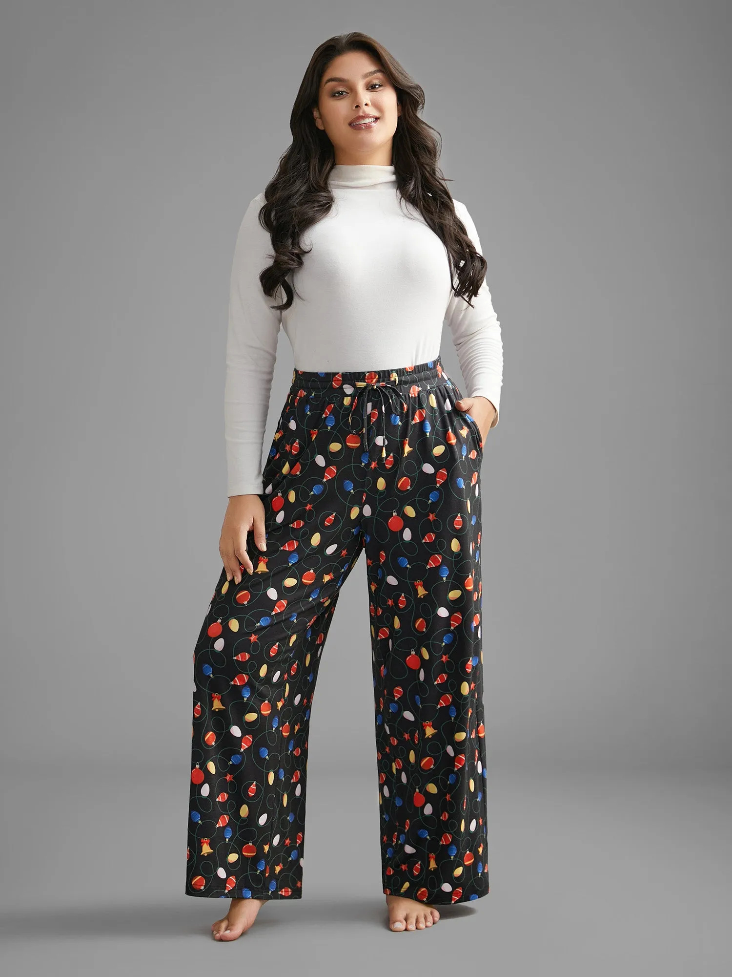 Bulb Print Drawstring Lounge Bottoms sold by Bloomchic product image thumbnail 2