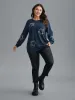 Star Embroidered Slightly Stretchy Sweatshirt sold by Bloomchic