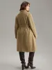 Plain Pocket Belted Lapel Collar Tunic Coat sold by Bloomchic