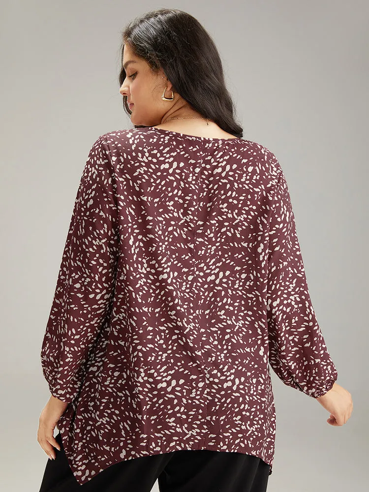 Water Drop Print Hanky Hem Blouse sold by Bloomchic product image thumbnail 5