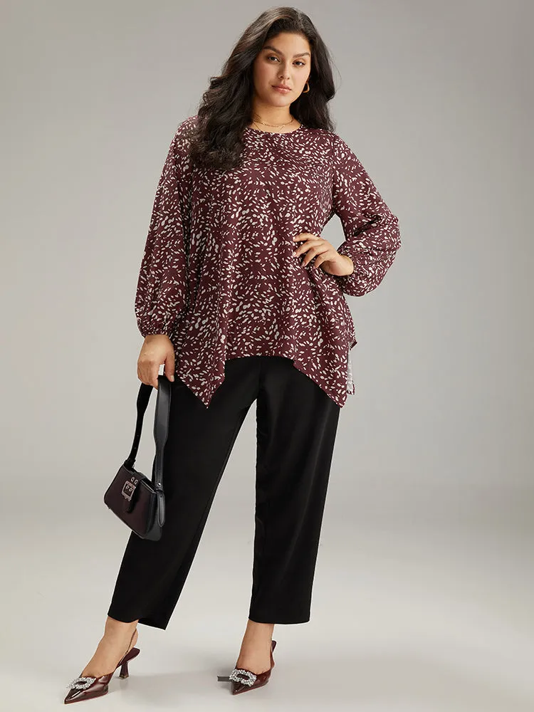 Water Drop Print Hanky Hem Blouse sold by Bloomchic product image thumbnail 4