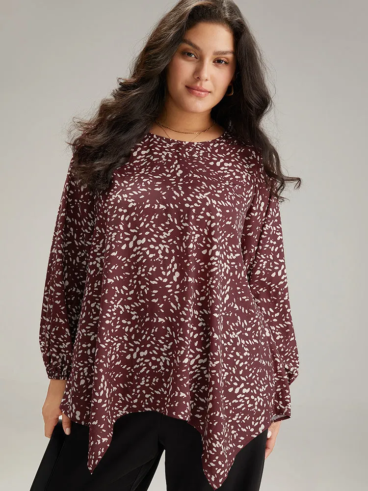 Water Drop Print Hanky Hem Blouse sold by Bloomchic product image thumbnail 3