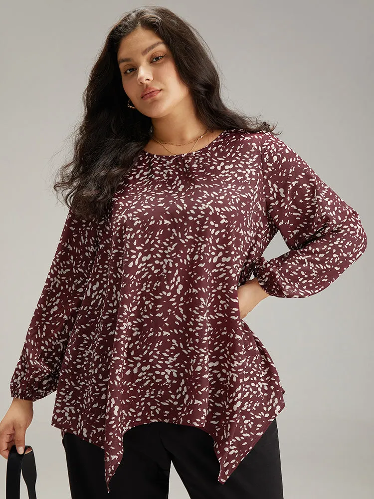 Water Drop Print Hanky Hem Blouse sold by Bloomchic product image thumbnail 2