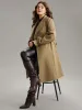 Plain Pocket Belted Lapel Collar Tunic Coat sold by Bloomchic