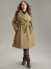 Plain Pocket Belted Lapel Collar Tunic Coat sold by Bloomchic