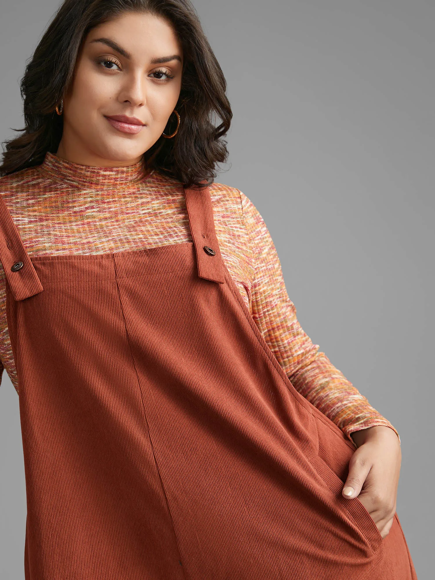 Solid Corduroy Wide Leg Overall sold by Bloomchic product image thumbnail 2