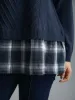 2-In-1 Plaid Patchwork Texture Pullover sold by Bloomchic