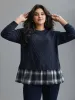 2-In-1 Plaid Patchwork Texture Pullover sold by Bloomchic