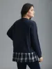 2-In-1 Plaid Patchwork Texture Pullover sold by Bloomchic