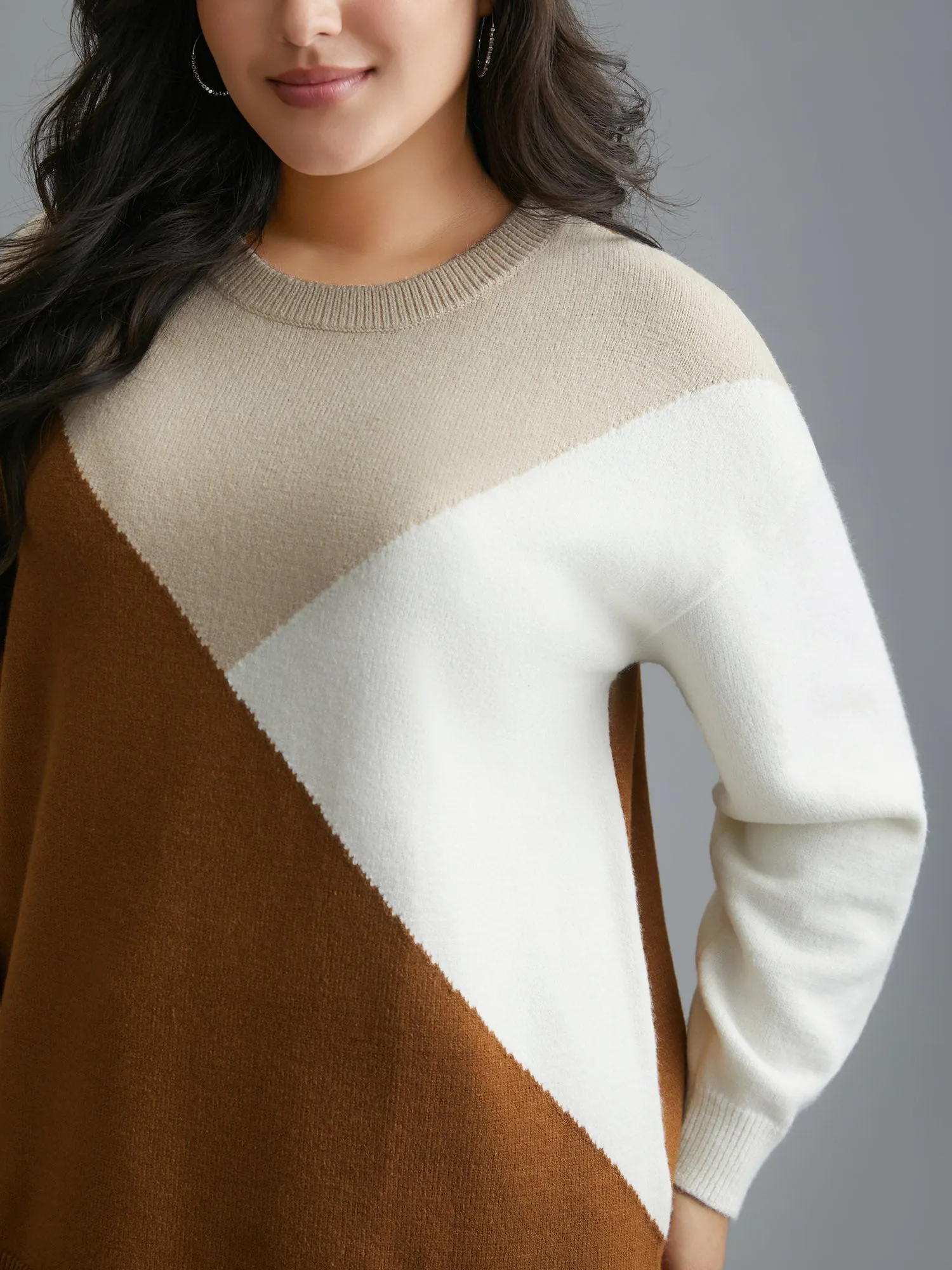 Supersoft Essentials Color Block Crew Neck Pullover sold by Bloomchic product image thumbnail 5