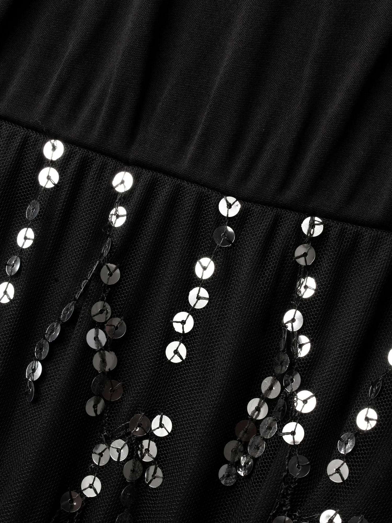 Tassel Sequins Sheer Sleeves Midi Dress sold by Bloomchic product image thumbnail 5