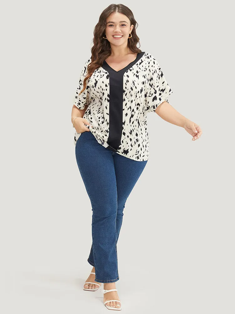 Allover Print Contrast Trim Blouse sold by Bloomchic product image thumbnail 2
