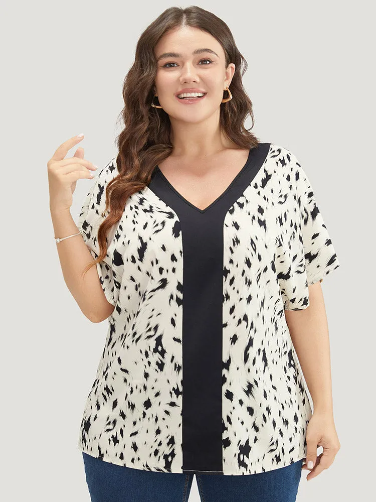 Allover Print Contrast Trim Blouse sold by Bloomchic product image thumbnail 3