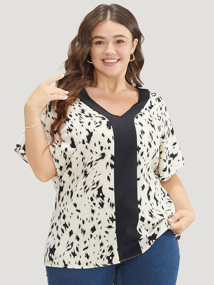 Allover Print Contrast Trim Blouse sold by Bloomchic product image thumbnail 5
