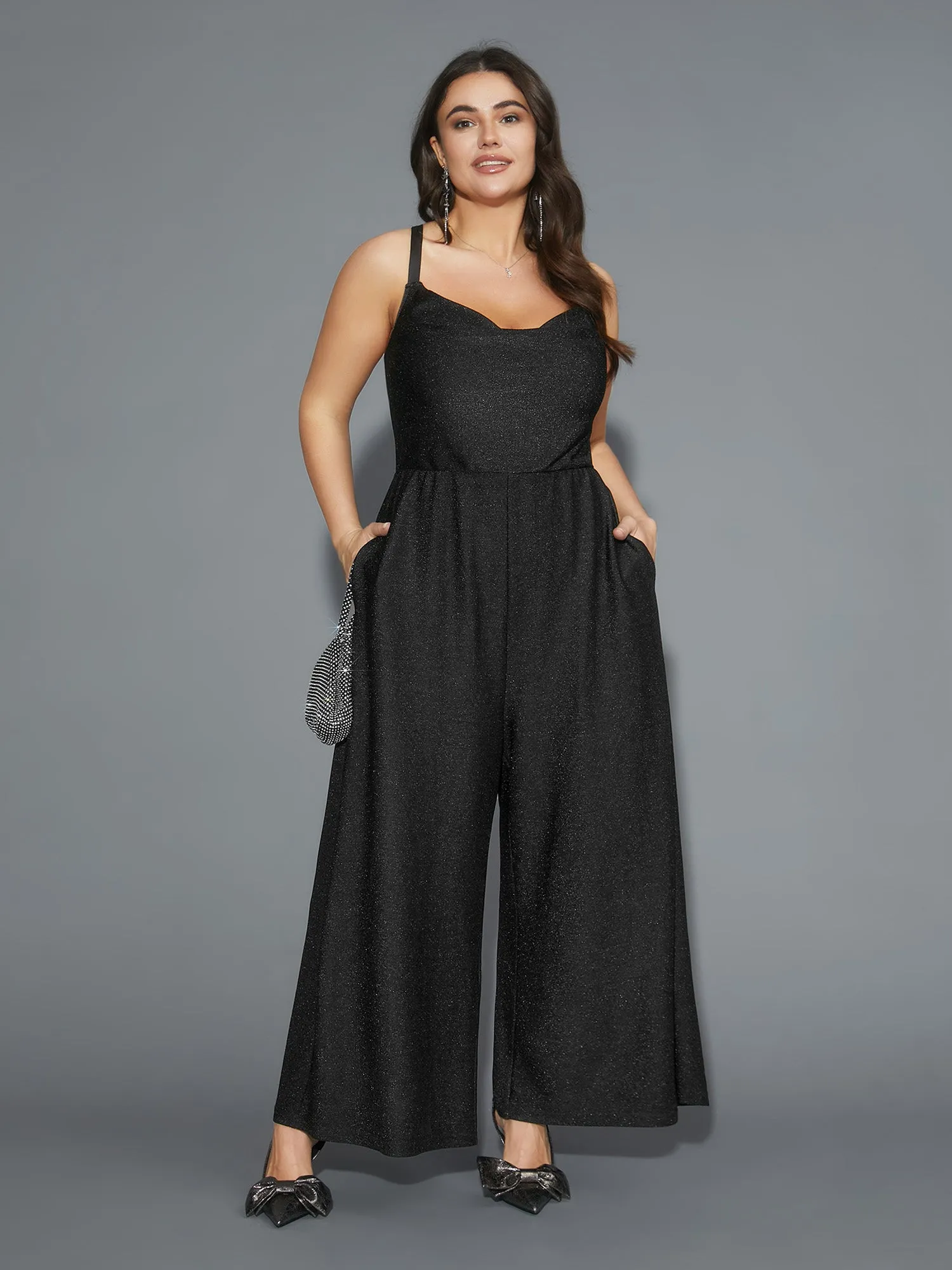 Cross Back Straps Cowl Neck Jumpsuit sold by Bloomchic product image thumbnail 4