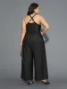 Cross Back Straps Cowl Neck Jumpsuit sold by Bloomchic