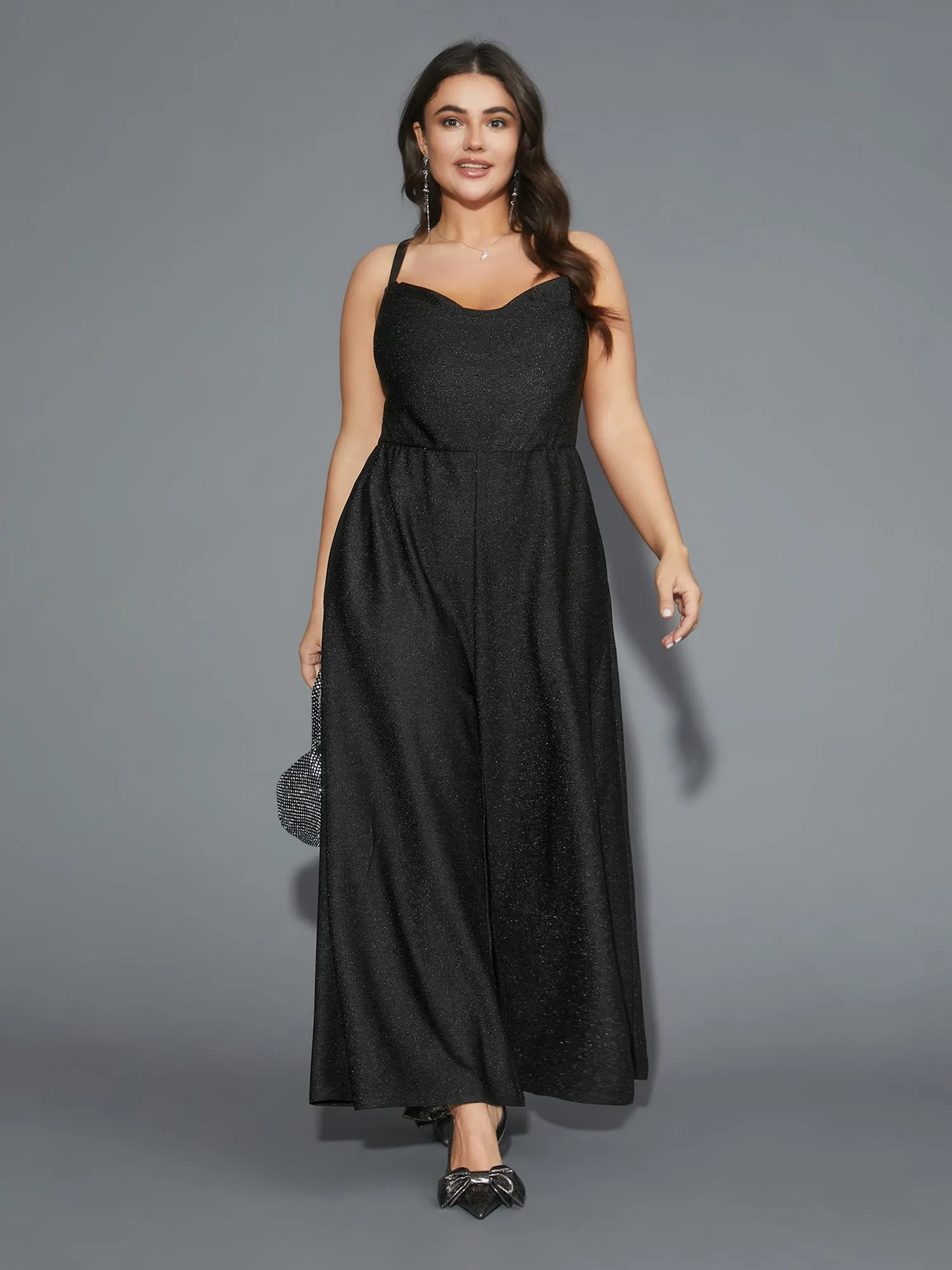 Cross Back Straps Cowl Neck Jumpsuit sold by Bloomchic product image thumbnail 3