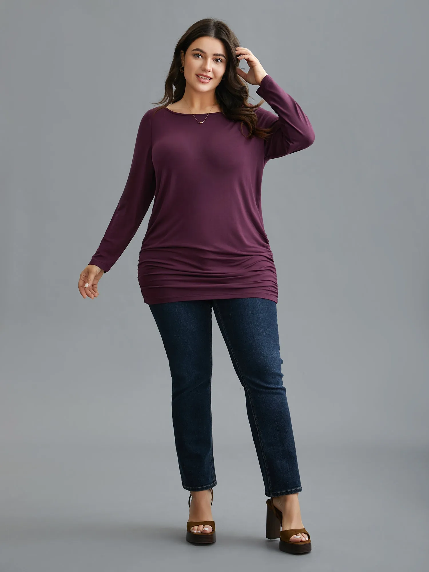 Very Stretchy Supersoft Slim-Fit T-shirt sold by Bloomchic product image thumbnail 3