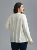 Textured Cut-out Elastic Round Neck T-shirt sold by Bloomchic
