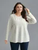 Textured Cut-out Elastic Round Neck T-shirt sold by Bloomchic