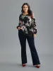 Big Flowers Crew Neck Elastic Sweatshirt sold by Bloomchic
