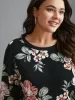 Big Flowers Crew Neck Elastic Sweatshirt sold by Bloomchic