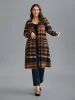 Multi-Color Striped Open-Front Long Jacket sold by Bloomchic