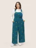 Corduroy Floral Embroidered Pocket Cami Jumpsuit sold by Bloomchic